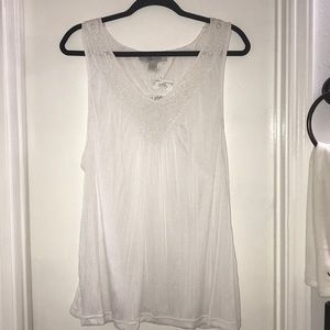 By design sleeveless White Tank, XL